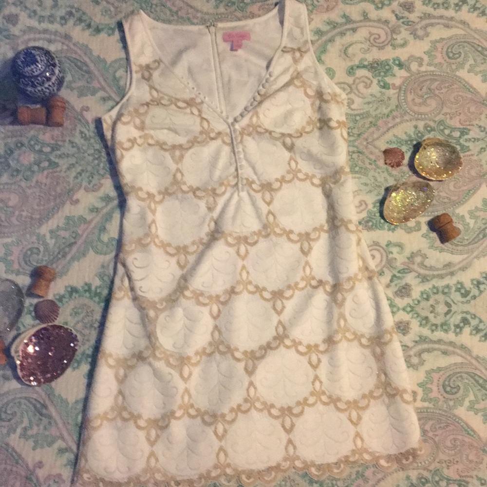 Lilly Pulitzer White Scalloped dress